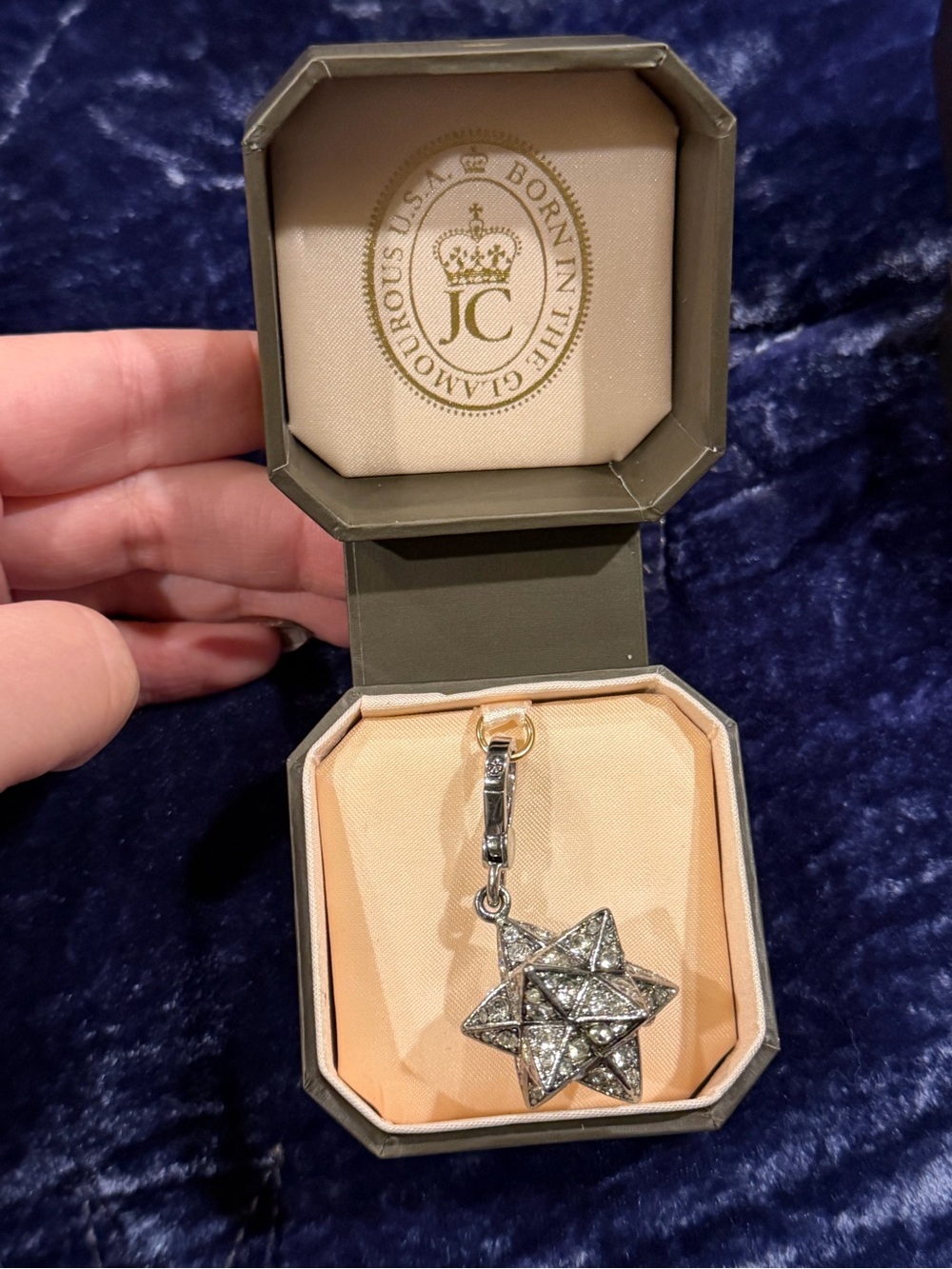 Juicy Couture Silver Pavé Star Charm Necklace Pendant